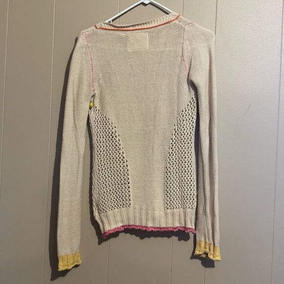 ANTHROPOLOGIE Angel Of The North Sweater Sz S Pom Poms‎ Fringe Long
Sleeves BOHO - Picture 5 of 11